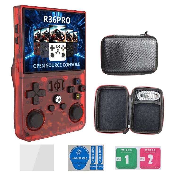 Portable Open Source GBA/FC Arcade Handheld Game Console, Size: 128G(Transparent Red)