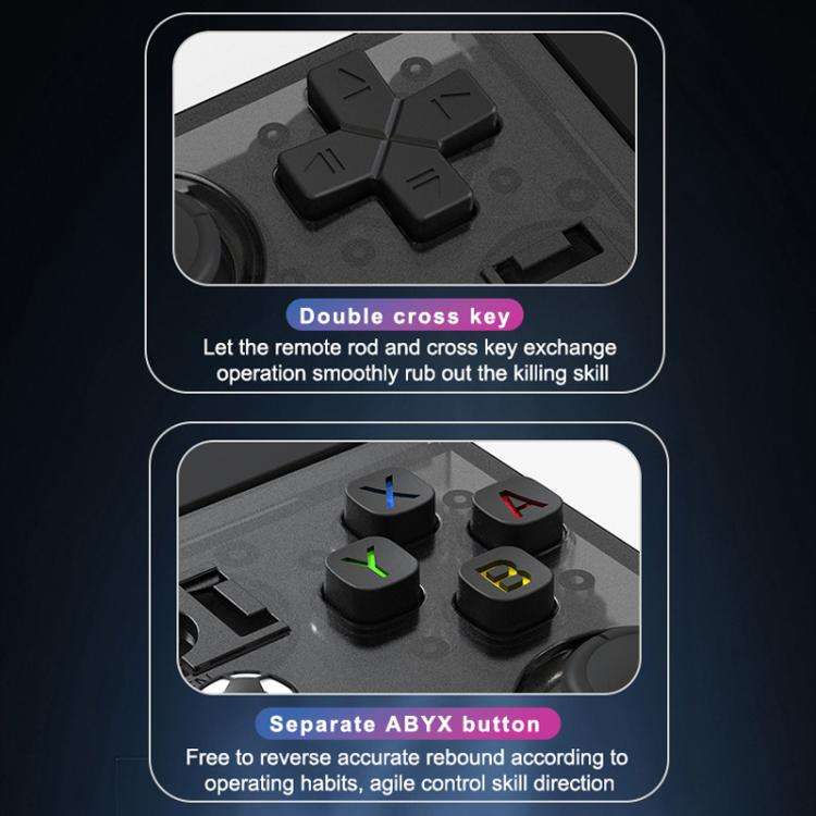 Portable Open Source GBA/FC Arcade Handheld Game Console, Size: 64G(Transparent Black)