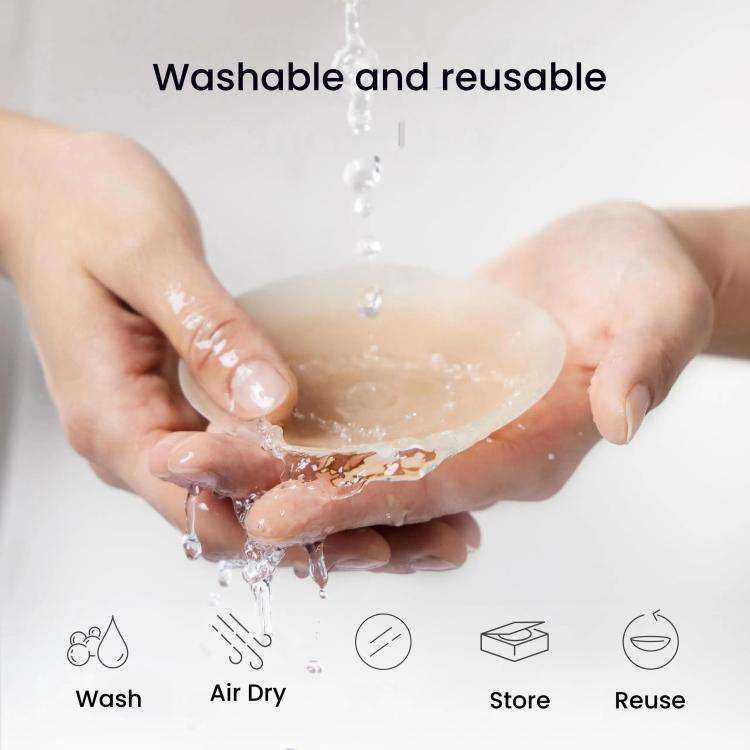 Anti-Bump Ultra-Thin Breathable Silicone Self-Adhesive Invisible Breast Stickers, Size: 8CM Found...