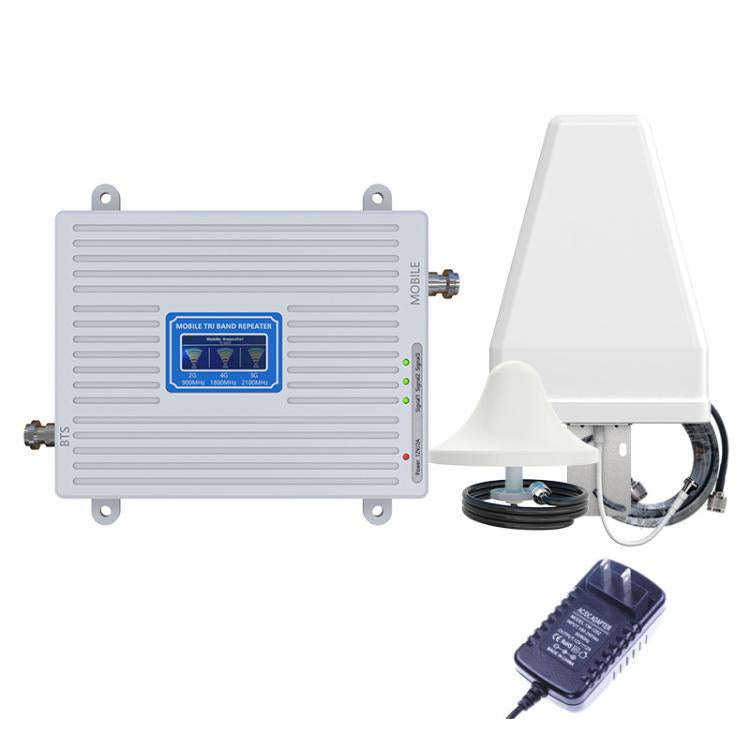 Triple-Band 900/1800/2100 Mobile Phone Signal Reception Booster Amplifier, Specification: US Plug...