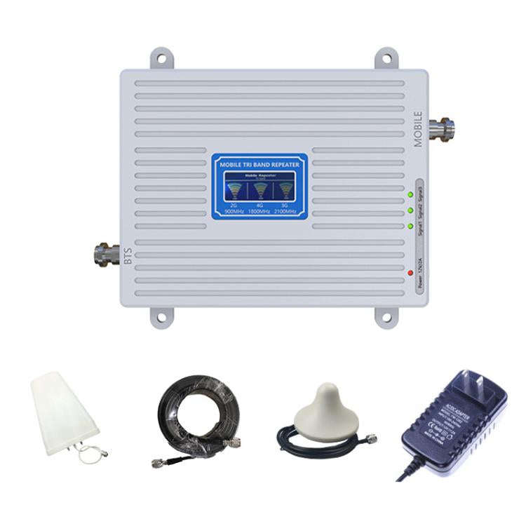Triple-Band 900/1800/2100 Mobile Phone Signal Reception Booster Amplifier, Specification: US Plug...