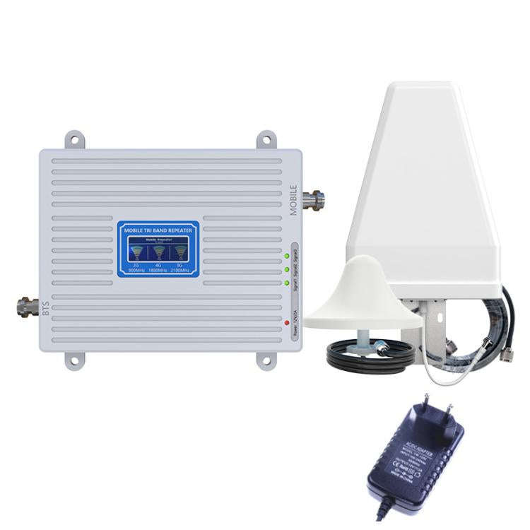 Triple-Band 900/1800/2100 Mobile Phone Signal Reception Booster Amplifier, Specification: EU Plug...