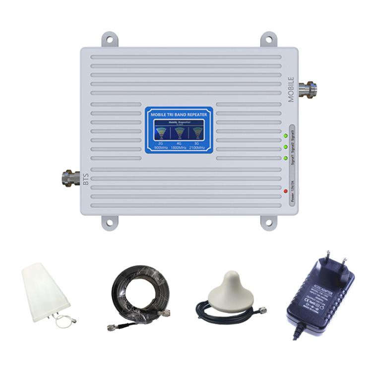Triple-Band 900/1800/2100 Mobile Phone Signal Reception Booster Amplifier, Specification: EU Plug...