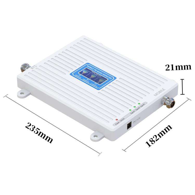 Triple-Band 900/1800/2100 Mobile Phone Signal Reception Booster Amplifier, Specification: UK Plug...