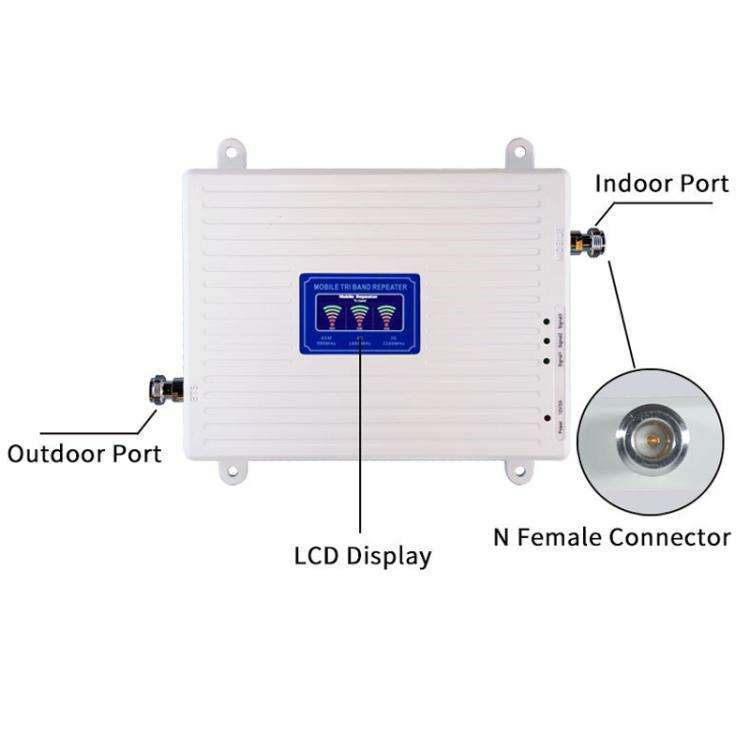 Triple-Band 900/1800/2100 Mobile Phone Signal Reception Booster Amplifier, Specification: EU Plug...