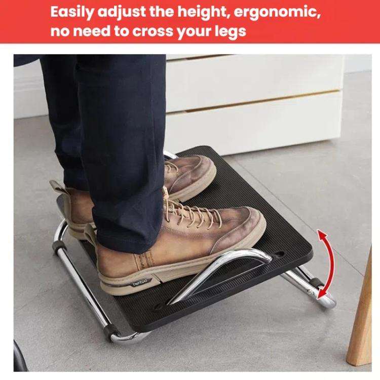 Adjustable Under Desk Foot Rest  for Office Ergonomics, Anti-Cross Leg Design Foot Stool(Black)