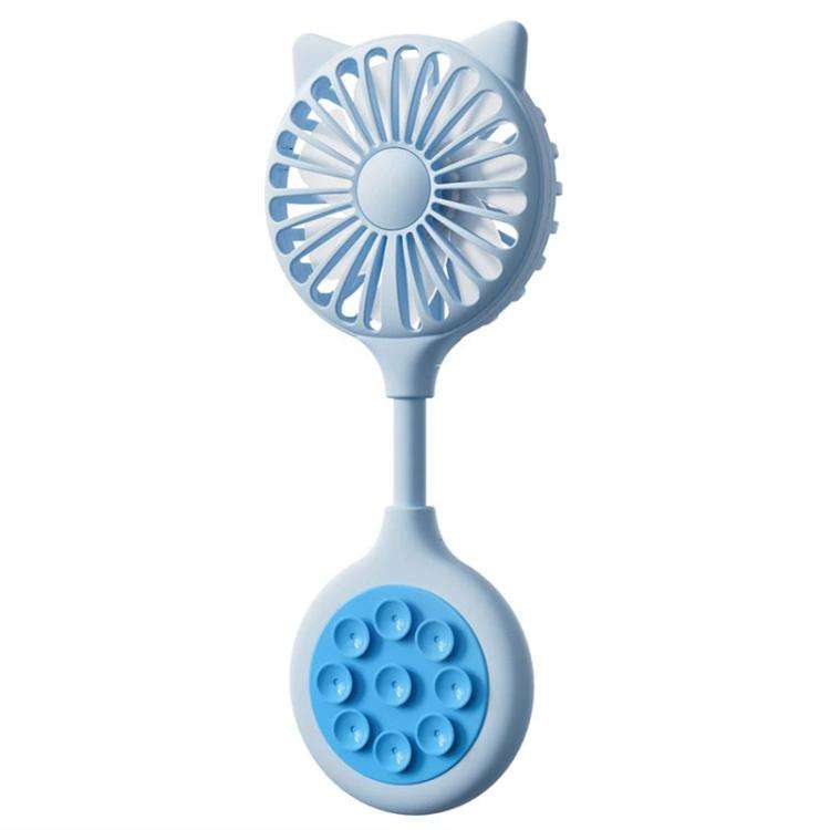 Mini Suction Cup Fan USB Rechargeable Desktop Portable Folding Fan(Blue)