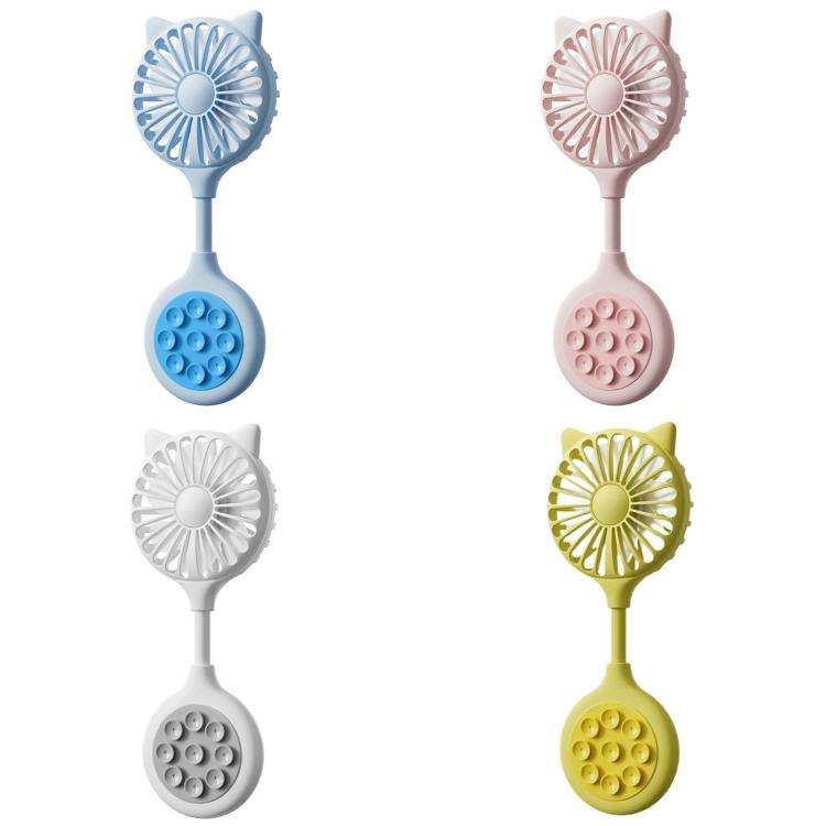 Mini Suction Cup Fan USB Rechargeable Desktop Portable Folding Fan(Yellow)