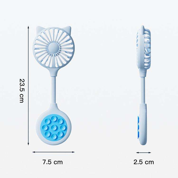 Mini Suction Cup Fan USB Rechargeable Desktop Portable Folding Fan(White)