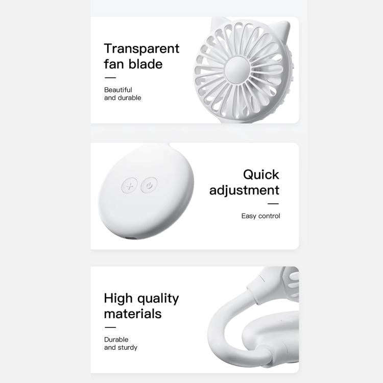 Mini Suction Cup Fan USB Rechargeable Desktop Portable Folding Fan(White)