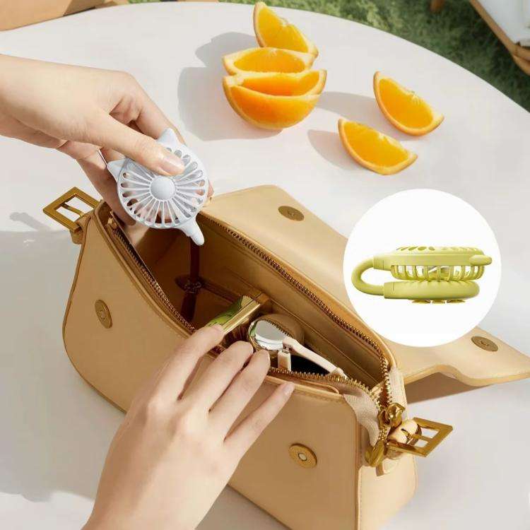 Mini Suction Cup Fan USB Rechargeable Desktop Portable Folding Fan(Yellow)