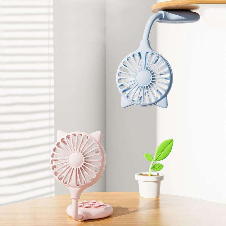 Mini Suction Cup Fan USB Rechargeable Desktop Portable Folding Fan(Yellow)