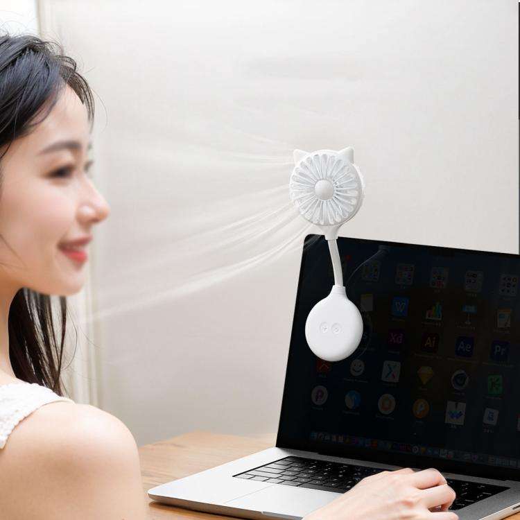 Mini Suction Cup Fan USB Rechargeable Desktop Portable Folding Fan(Yellow)
