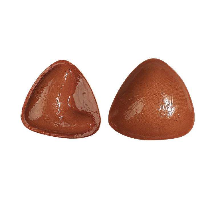 Double-Sided Silicone Thickened Inserts Gather Triangle Breast Pads, Size: XL/D(Brown Skin With O...