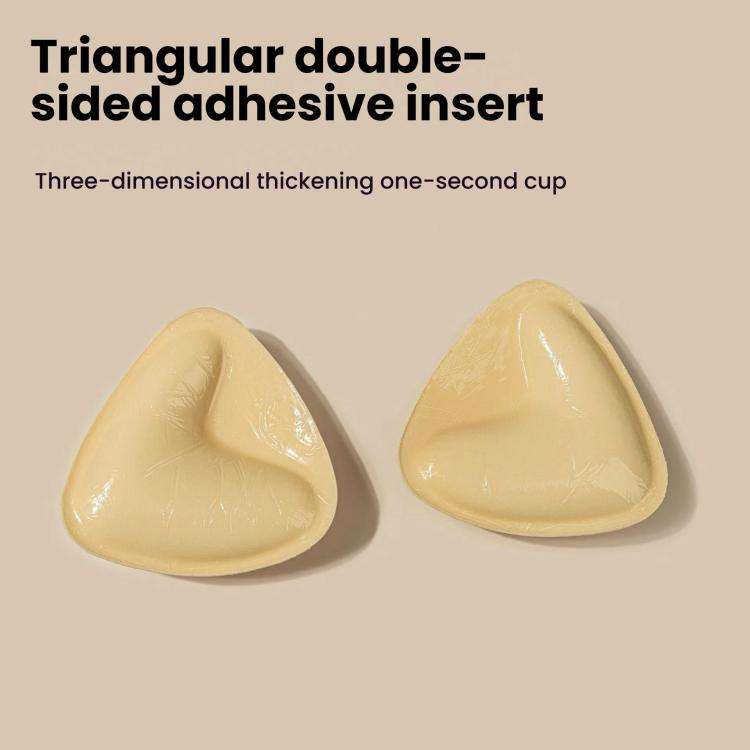 Double-Sided Silicone Thickened Inserts Gather Triangle Breast Pads, Size: S/A(Brown Skin With Or...