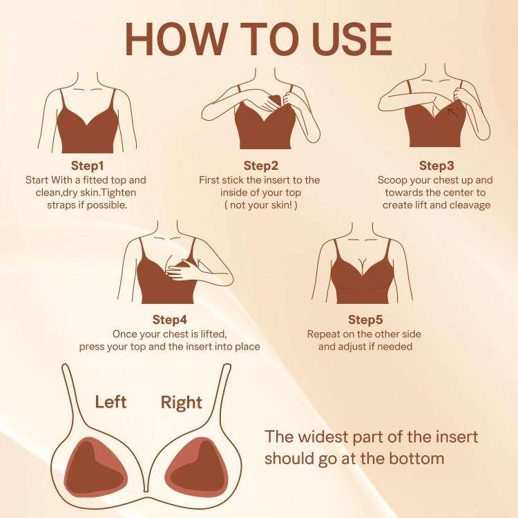 Double-Sided Silicone Thickened Inserts Gather Triangle Breast Pads, Size: L/C(Brown Skin With Or...