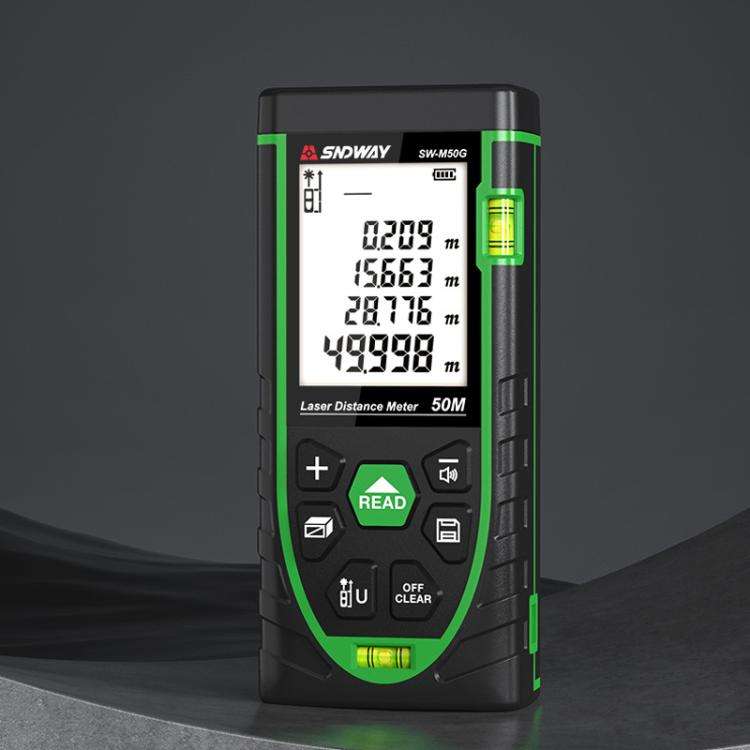 SNDWAY SW-M50G 50M Indoor Outdoor General Purpose Green Laser Range Finder