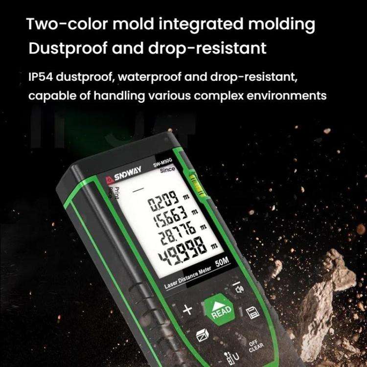 SNDWAY SW-M50G 50M Indoor Outdoor General Purpose Green Laser Range Finder
