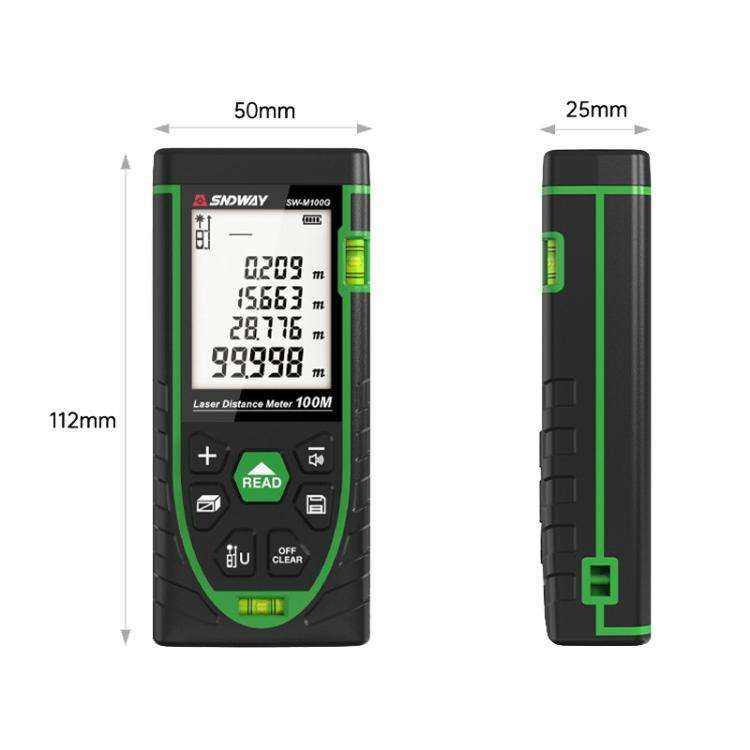 SNDWAY SW-M50G 50M Indoor Outdoor General Purpose Green Laser Range Finder