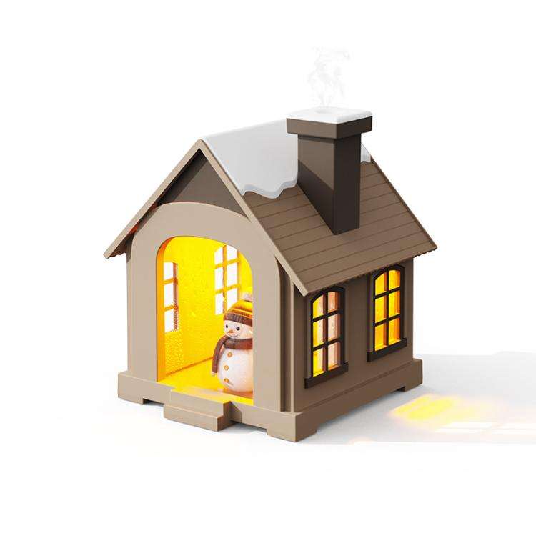 500ML Portable Mini Snow House Humidifier USB Desktop Snowman Colorful Ambient Light Air Humidifi...