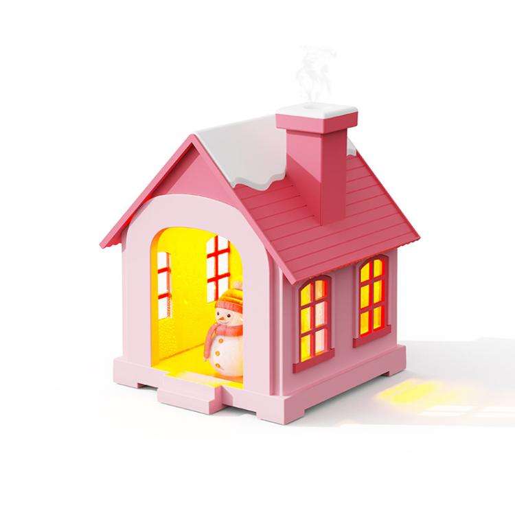 500ML Portable Mini Snow House Humidifier USB Desktop Snowman Colorful Ambient Light Air Humidifi...