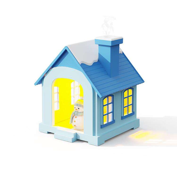 500ML Portable Mini Snow House Humidifier USB Desktop Snowman Colorful Ambient Light Air Humidifi...