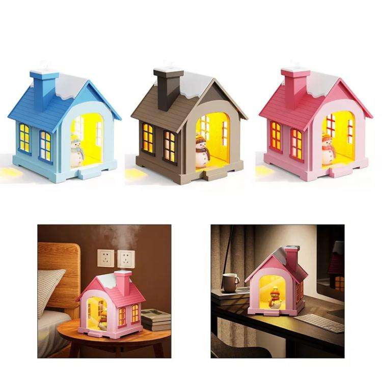 500ML Portable Mini Snow House Humidifier USB Desktop Snowman Colorful Ambient Light Air Humidifi...