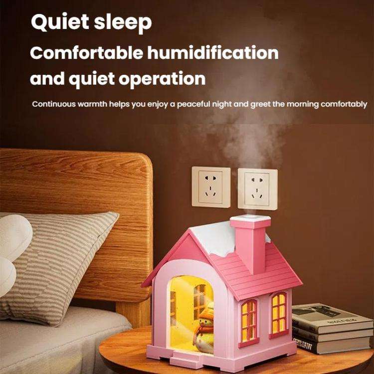 500ML Portable Mini Snow House Humidifier USB Desktop Snowman Colorful Ambient Light Air Humidifi...
