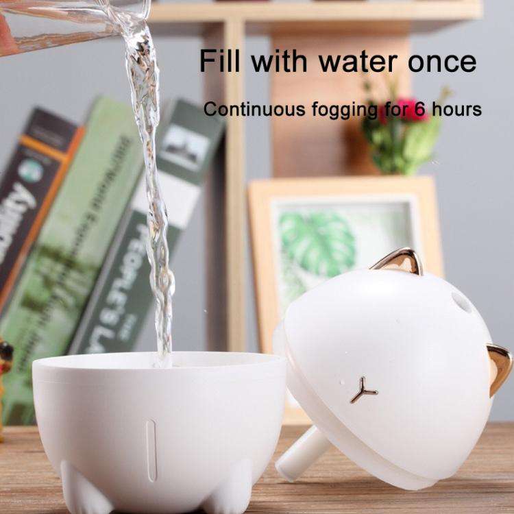 Cute Cats Portable Humidifier Mini USB Home Mute Bedroom Office Desktop Air Humidifier(Pink)