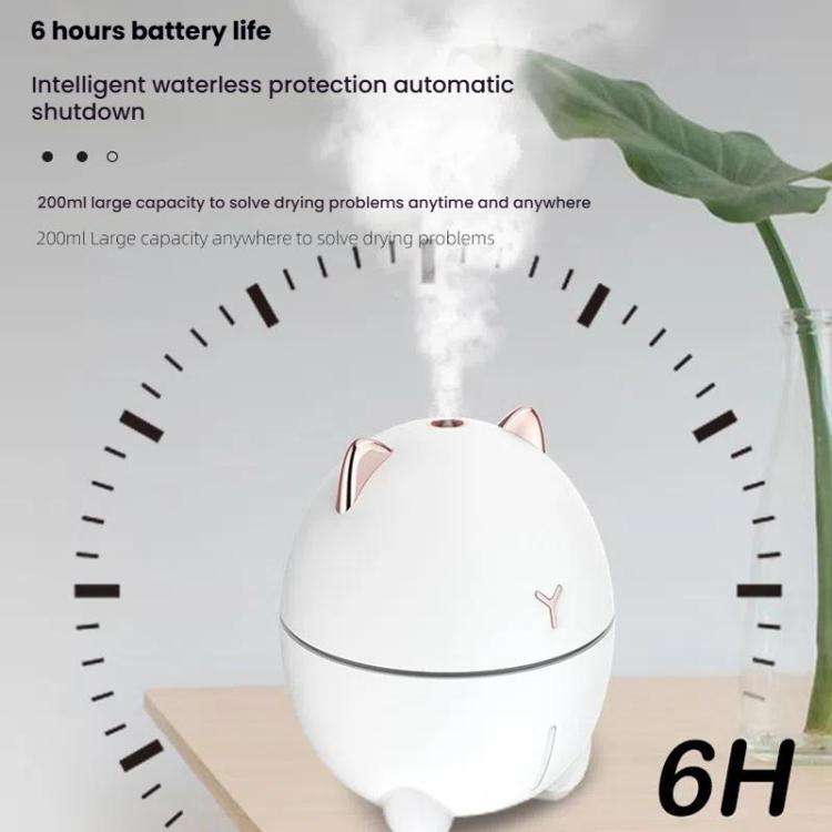 Cute Cats Portable Humidifier Mini USB Home Mute Bedroom Office Desktop Air Humidifier(Pink)
