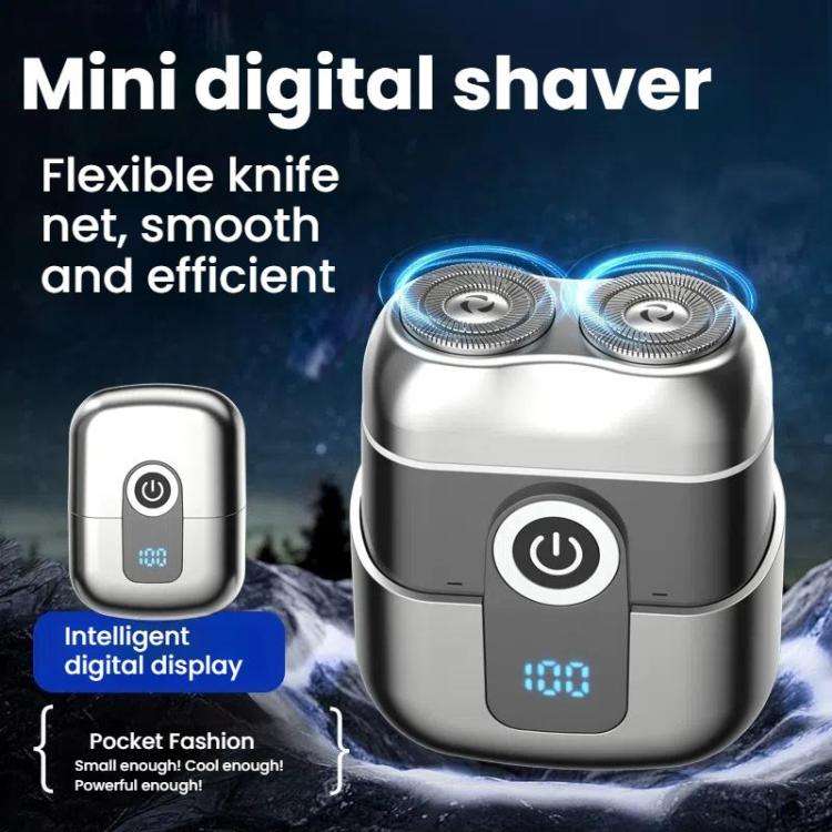 Portable Mini Dual Head Electric Shaver for Men - LCD Display, Floating Blades, Waterproof, USB-C...
