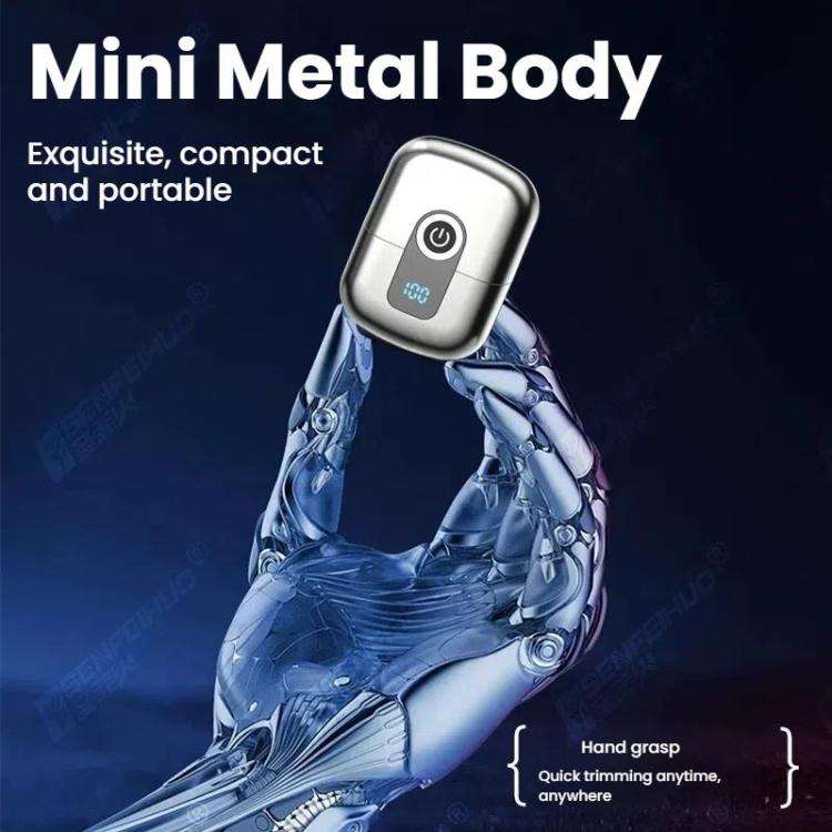 Portable Mini Dual Head Electric Shaver for Men - LCD Display, Floating Blades, Waterproof, USB-C...