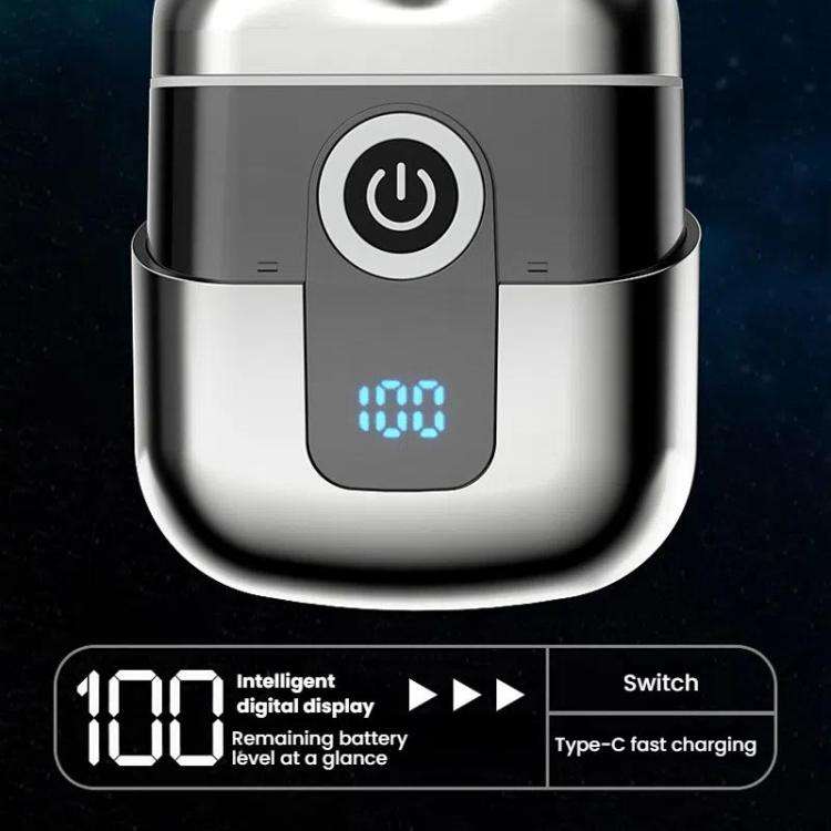 Portable Mini Dual Head Electric Shaver for Men - LCD Display, Floating Blades, Waterproof, USB-C...