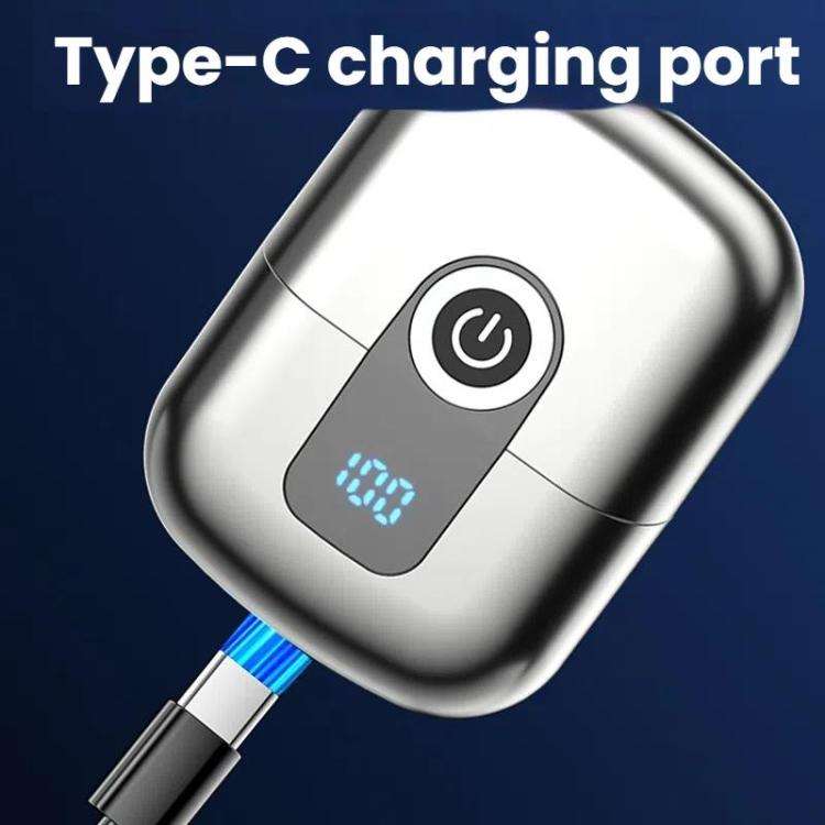 Portable Mini Dual Head Electric Shaver for Men - LCD Display, Floating Blades, Waterproof, USB-C...