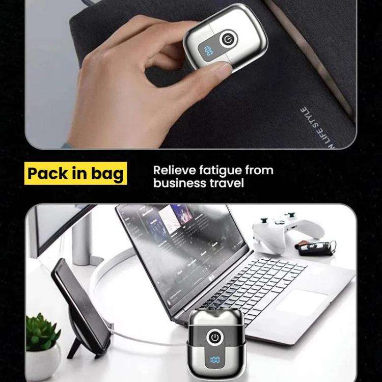Portable Mini Dual Head Electric Shaver for Men - LCD Display, Floating Blades, Waterproof, USB-C...