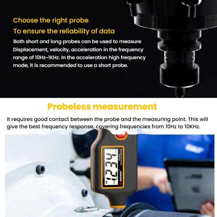 SNDWAY SW-63A Digital Vibrometer Motor Fault Detector Mechanical Vibration Measurement