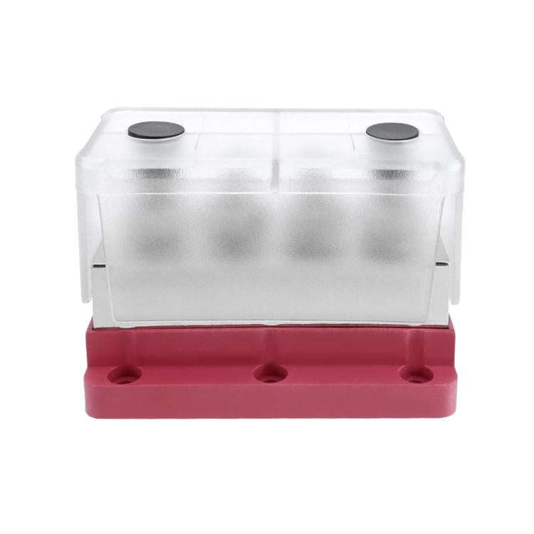 600A RV Yacht Copper Bolt 4 Stud Heavy Duty Busbar Terminal, Color: Red Single