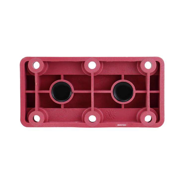600A RV Yacht Copper Bolt 4 Stud Heavy Duty Busbar Terminal, Color: Red+Black
