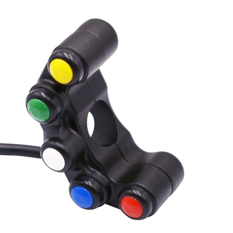 Motorcycle Headlight Auxiliary Light Horn Switches Aluminum Alloy Five-position Faucet Switches w...