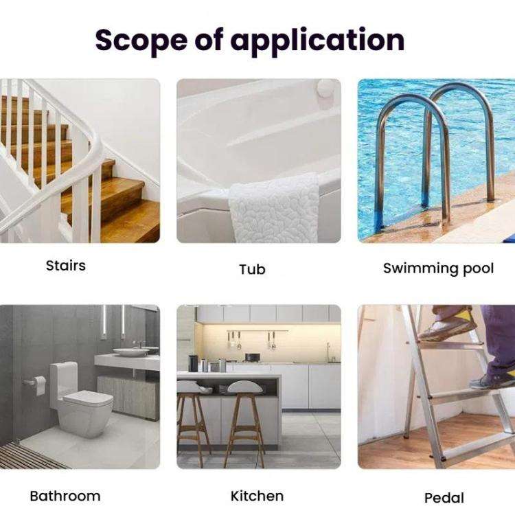 12pcs /Pack PEVA Self-Adhesive Glow-in-the-Dark Anti-Slip Stickers for Bathroom, Stairs, Floor Conch
