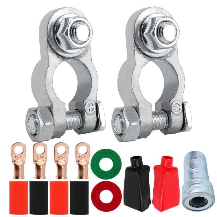 M8 RV Yacht Battery Zinc Alloy Battery Terminal Wiring Clip, Specification: 2x3/8 inch With Brush