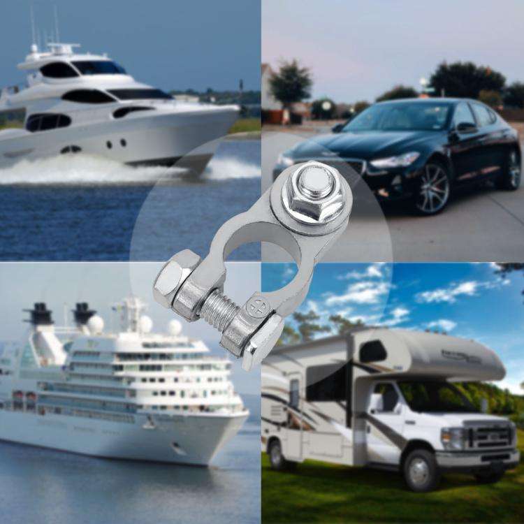 M8 RV Yacht Battery Zinc Alloy Battery Terminal Wiring Clip, Specification: 2x3/8 inch With Brush