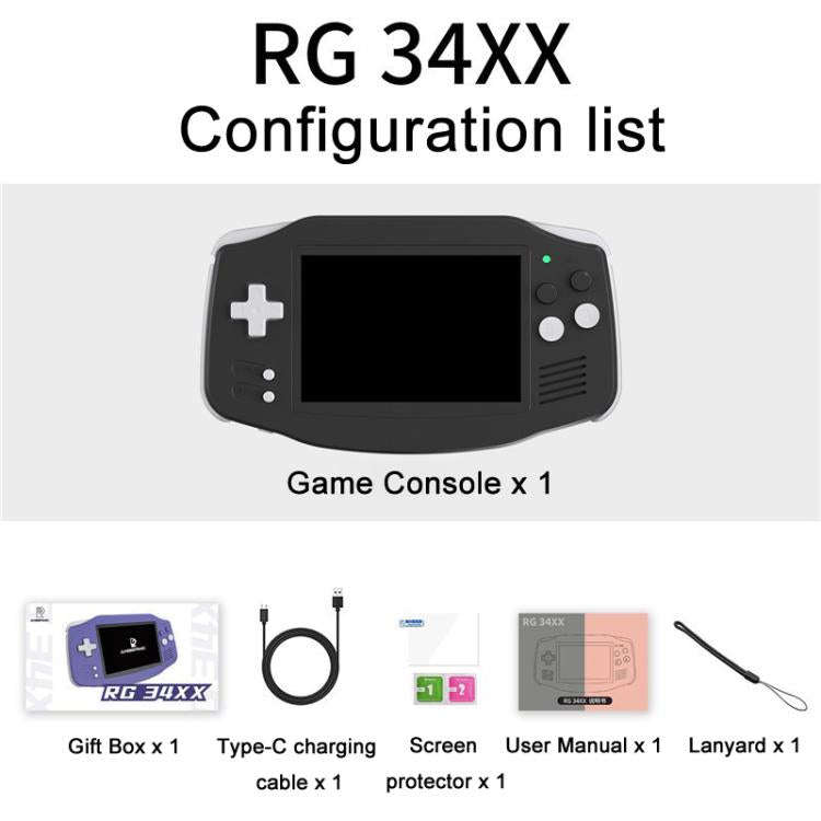 ANBERNIC RG 34XX Handheld Game Console Classic Retro Wireless WIFI Video Gaming Player, Size: Sta...