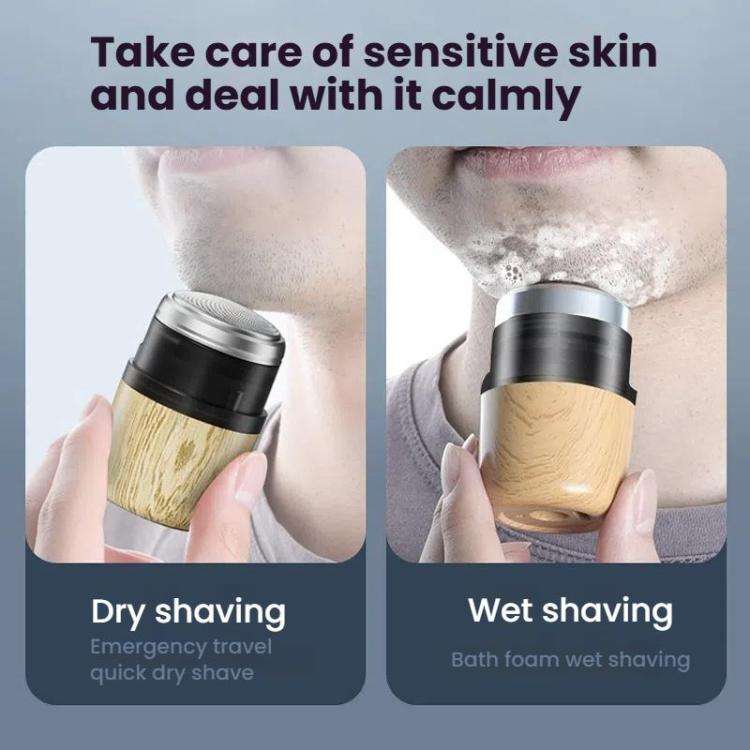Wood Grain Electric Shaver Rechargeable Men Shaver with 6 Stainless Steel Blades, Waterproof Wash...