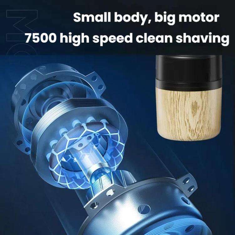 Wood Grain Electric Shaver Rechargeable Men Shaver with 6 Stainless Steel Blades, Waterproof Wash...