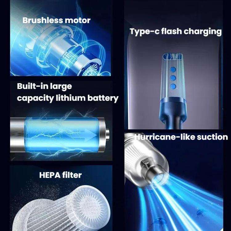 5500Pa Cordless Vacuum/Blowing Cleaner For Home & Car(Purple)