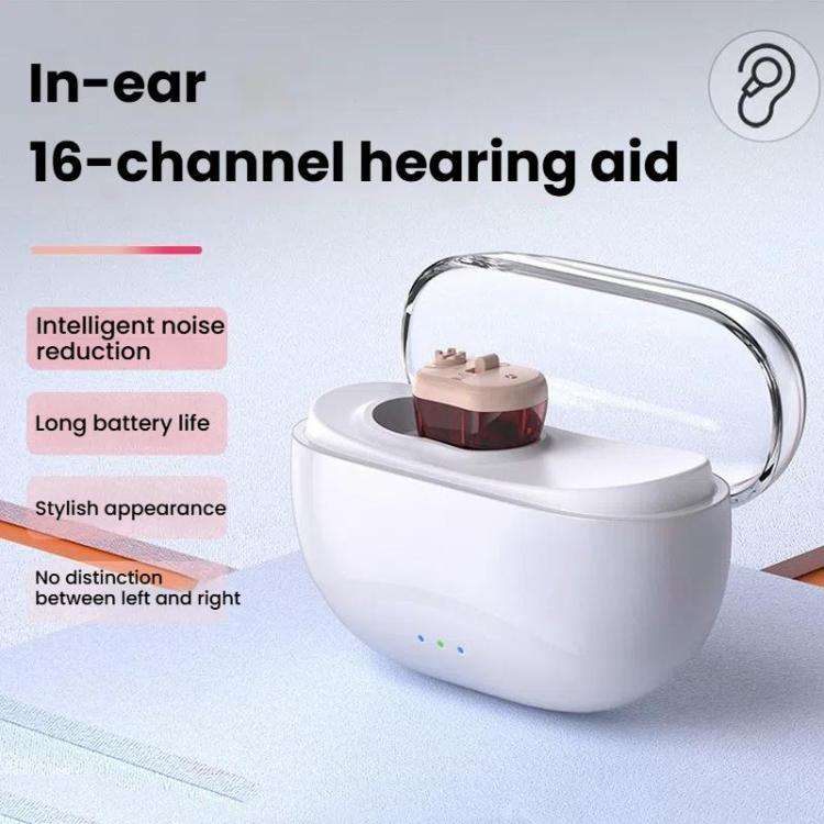 Elderly Hearing Aids In-Ear Sound Amplifier Stand-Alone Sound Collector Invisible Hearing Aids(Blue)