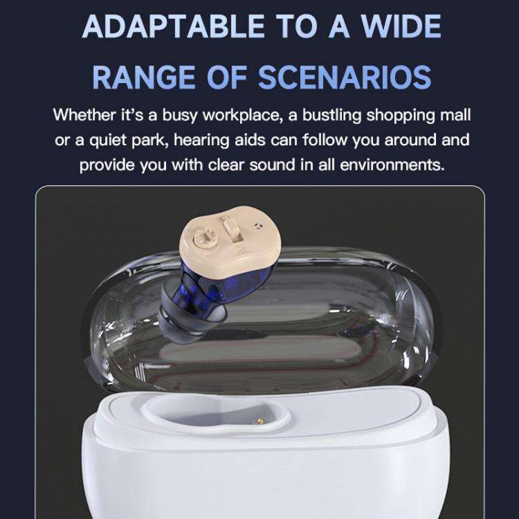 Elderly Hearing Aids In-Ear Sound Amplifier Stand-Alone Sound Collector Invisible Hearing Aids(Blue)