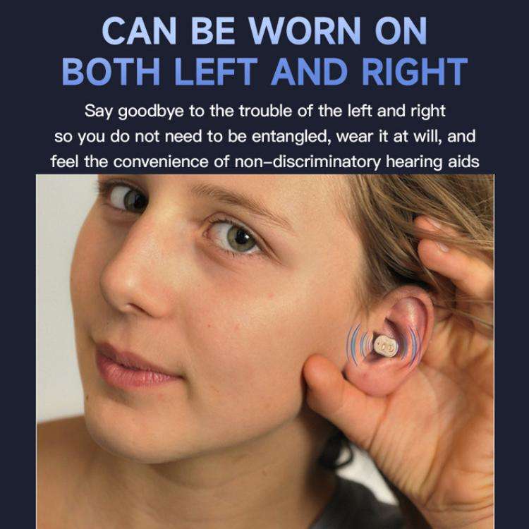 Elderly Hearing Aids In-Ear Sound Amplifier Stand-Alone Sound Collector Invisible Hearing Aids(Blue)