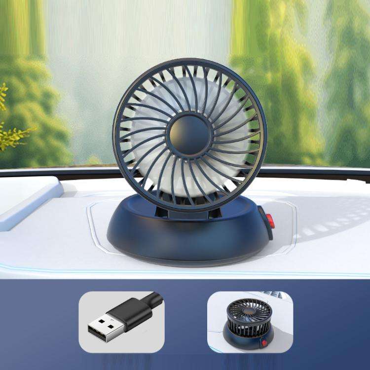 Car Single-head Three-speed Adjustable Folding High-wind Fan(White 5V USB)